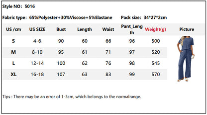 2 Piece Lounge Sets for Women Summer Vacation Outfits Matching Casual Wide Leg Pants Sets Ribbed Knit Pajamas 2025Ribbed Pajamas Round Neck Short Sleeve Long Pants Homewear Set - Seldom Seen Styles