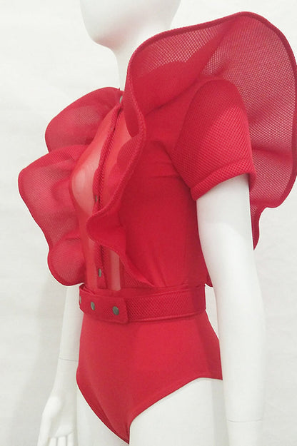 Goth Sissy Party Ruffle Bodysuit - Seldom Seen Styles