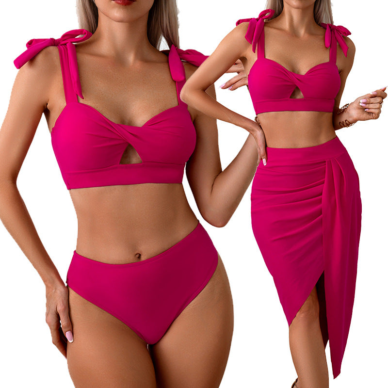 2024 New Nylon Swimwear Women Three-Piece Set bikini Swimwear Bikini - Seldom Seen Styles