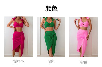 2024 New Nylon Swimwear Women Three-Piece Set bikini Swimwear Bikini - Seldom Seen Styles