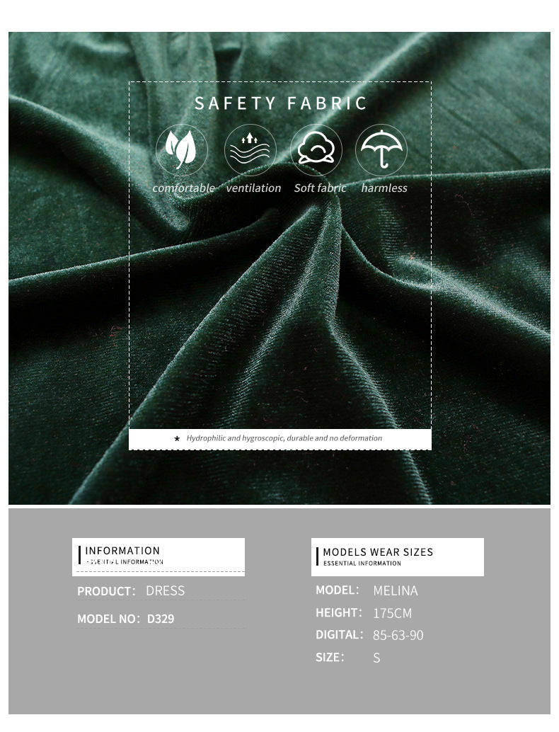 2024 Women’s Elegant Velvet Long Sleeve Dress Casual Fall V Neck A Line Babydoll Flowy Formal Wedding Party Mini Dress - Seldom Seen Styles