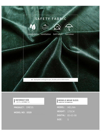 2024 Women’s Elegant Velvet Long Sleeve Dress Casual Fall V Neck A Line Babydoll Flowy Formal Wedding Party Mini Dress - Seldom Seen Styles