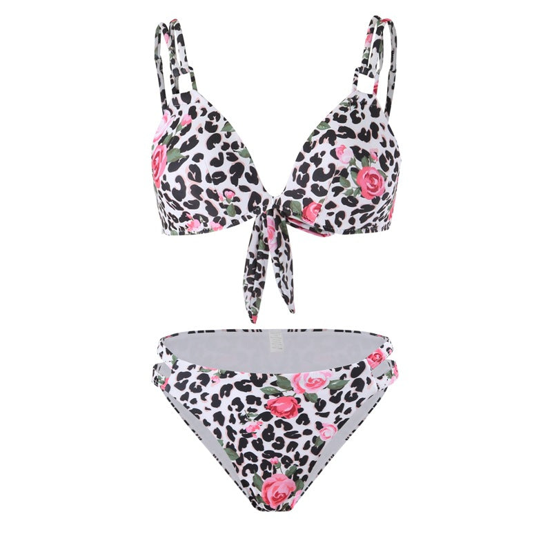 2024New Style Swimsuit Bikini Three-Piece Set Mesh Print Long Pants Swimwear swimwear - Seldom Seen Styles