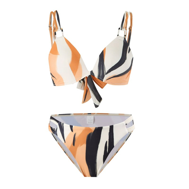 2024New Style Swimsuit Bikini Three-Piece Set Mesh Print Long Pants Swimwear swimwear - Seldom Seen Styles