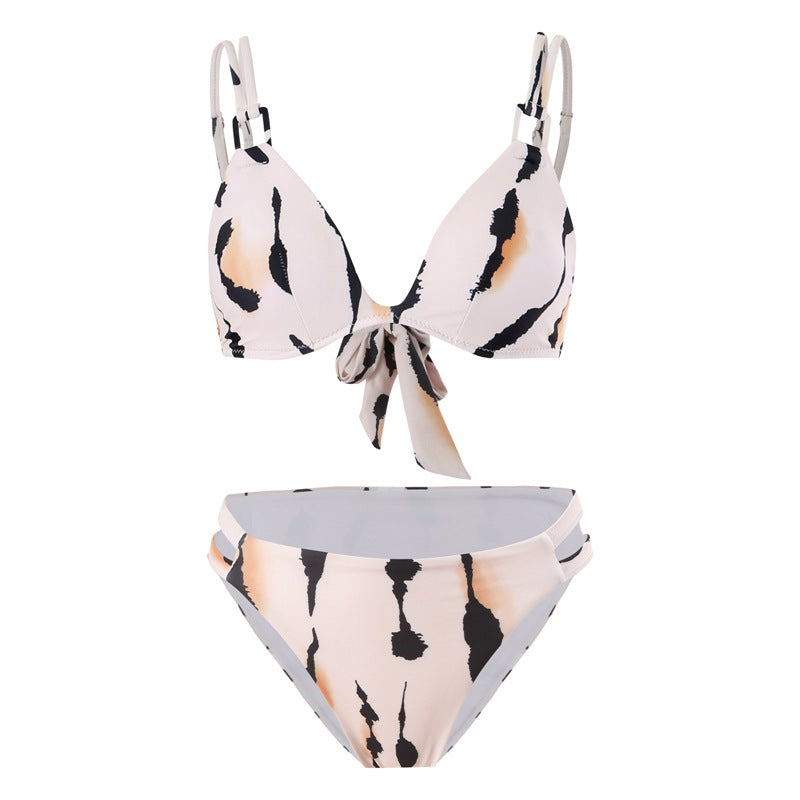 2024New Style Swimsuit Bikini Three-Piece Set Mesh Print Long Pants Swimwear swimwear - Seldom Seen Styles