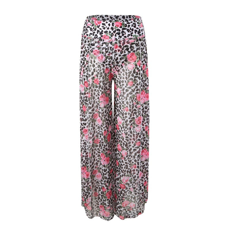 2024New Style Swimsuit Bikini Three-Piece Set Mesh Print Long Pants Swimwear swimwear - Seldom Seen Styles