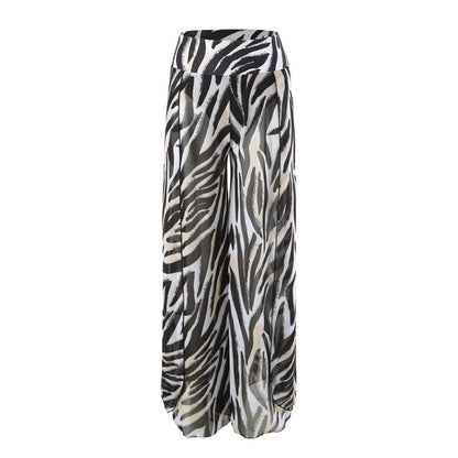 2024New Style Swimsuit Bikini Three-Piece Set Mesh Print Long Pants Swimwear swimwear - Seldom Seen Styles