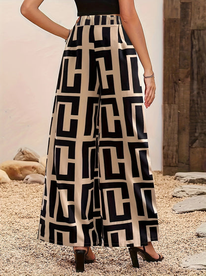 2025 Spring Women's New Casual Loose Woven Print Fashion3D Loose Fit Patterned Pants - Seldom Seen Styles