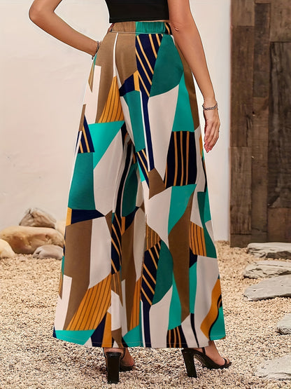 2025 Spring Women's New Casual Loose Woven Print Fashion3D Loose Fit Patterned Pants - Seldom Seen Styles