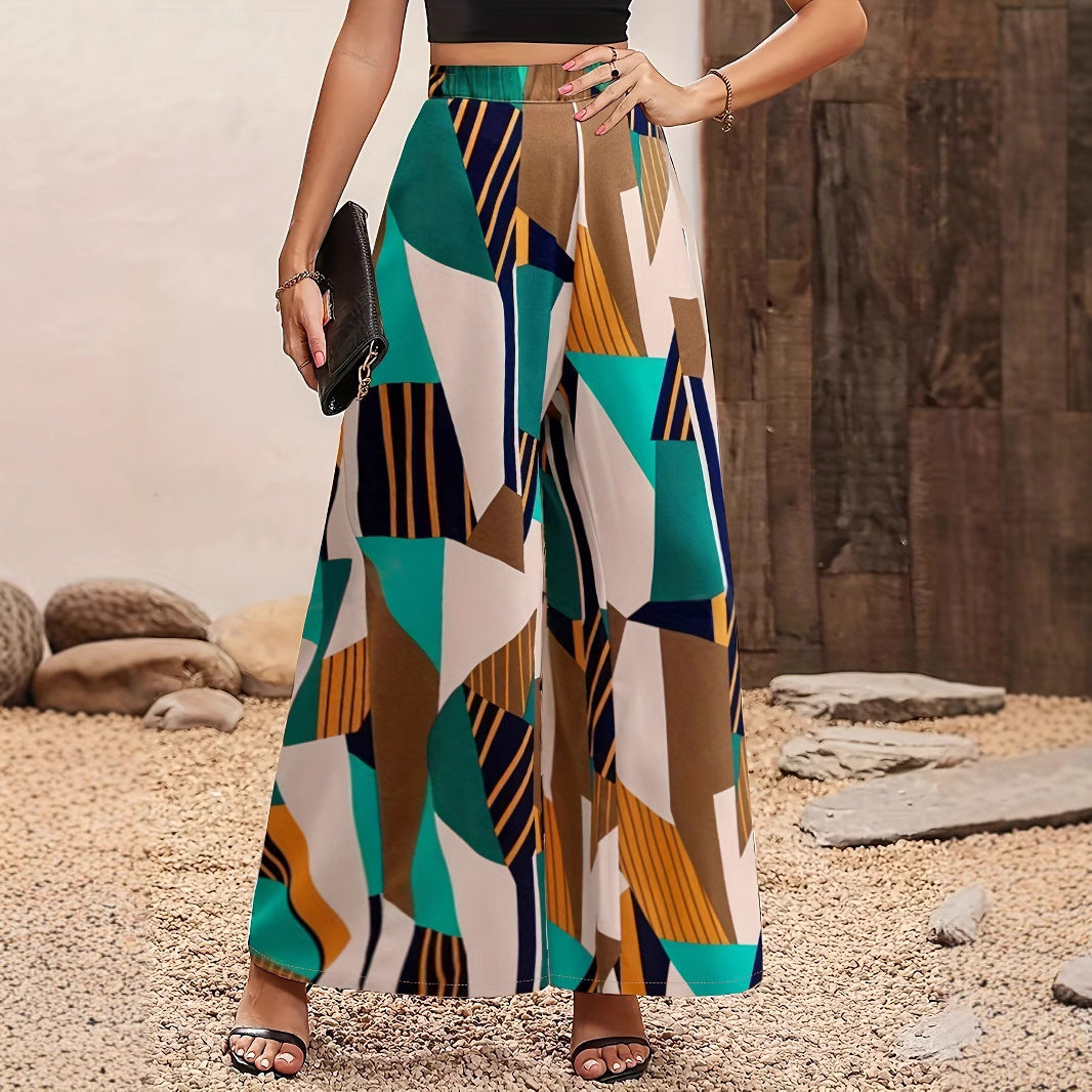 2025 Spring Women's New Casual Loose Woven Print Fashion3D Loose Fit Patterned Pants - Seldom Seen Styles