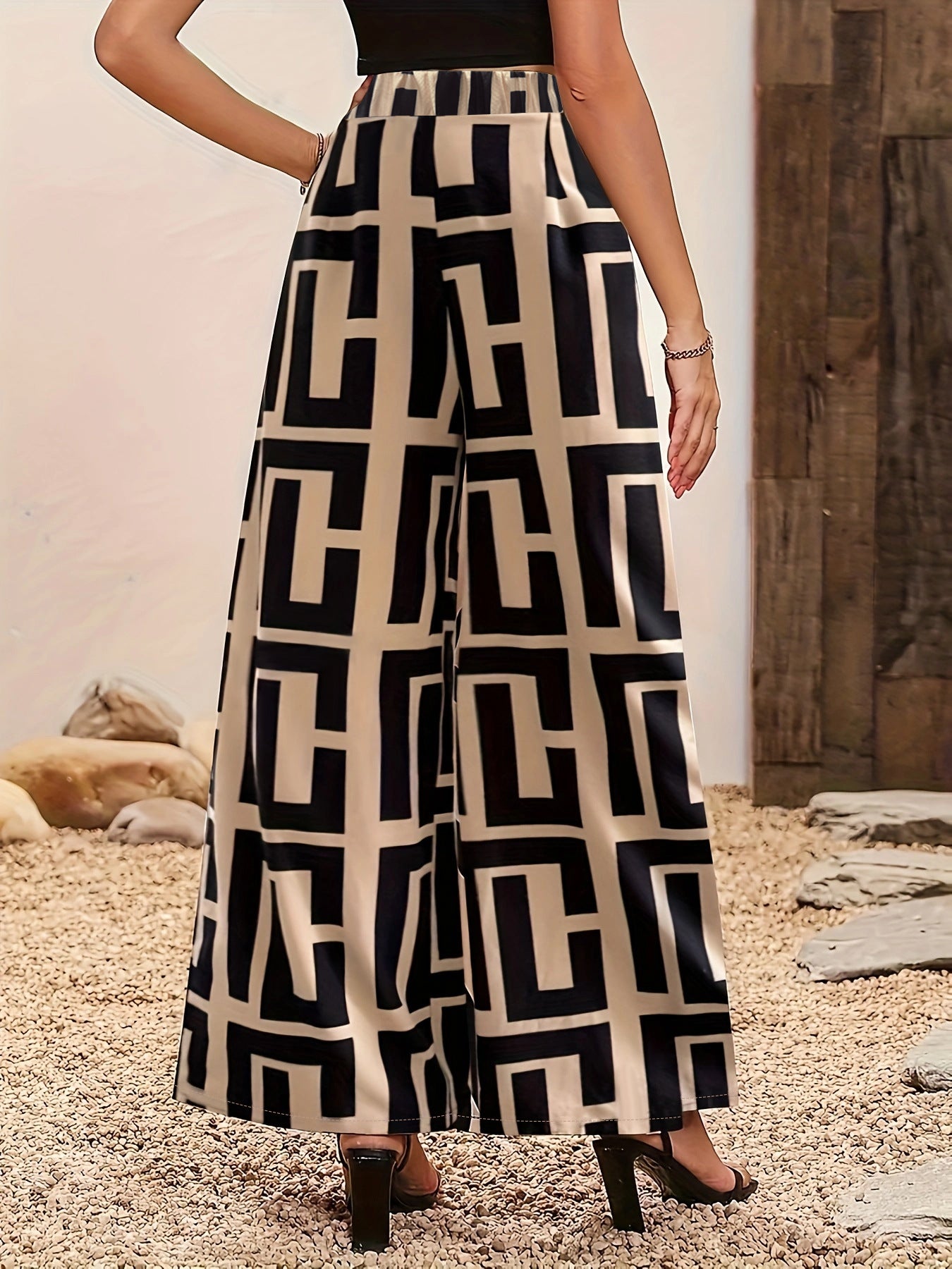 2025 Spring Women's New Casual Loose Woven Print Fashion3D Loose Fit Patterned Pants - Seldom Seen Styles