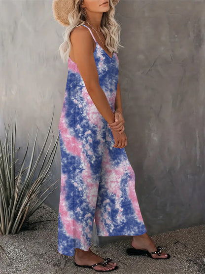 2025 Summer New Women's Casual Ladies' Strap Jumpsuit Pants New Printed Sleeveless Romper for Women - Seldom Seen Styles