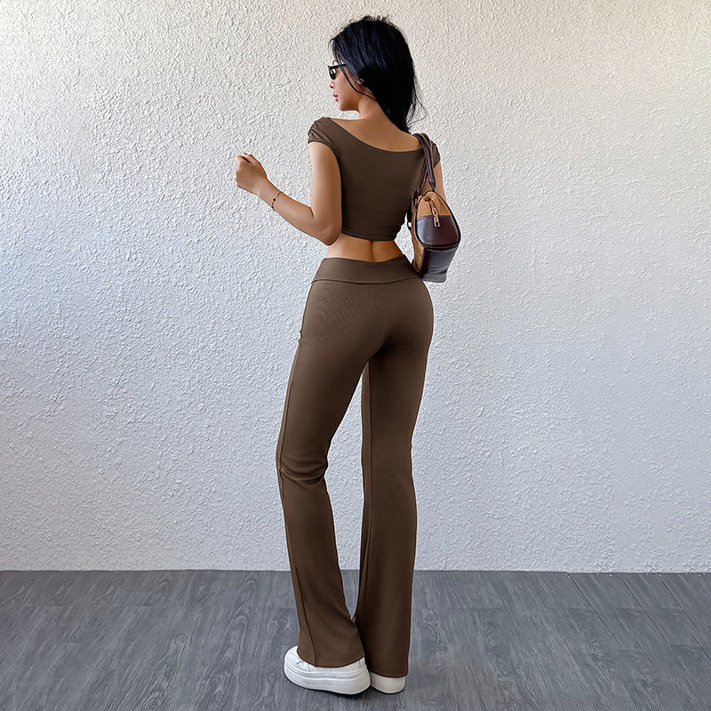 2025Summer New  All-Matching Casual Sports Simple Solid Color Close-Fitting Fashion Suit Women - Seldom Seen Styles
