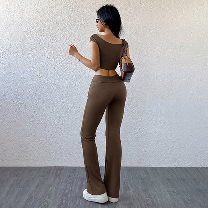 2025Summer New  All-Matching Casual Sports Simple Solid Color Close-Fitting Fashion Suit Women - Seldom Seen Styles