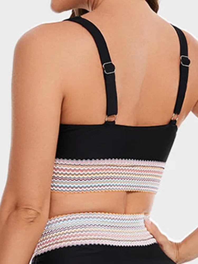 Flattering Deep V High-Waist Bikini