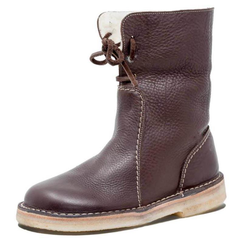 Add velvet lace-up flat bottom plus size casual boots - Seldom Seen Styles