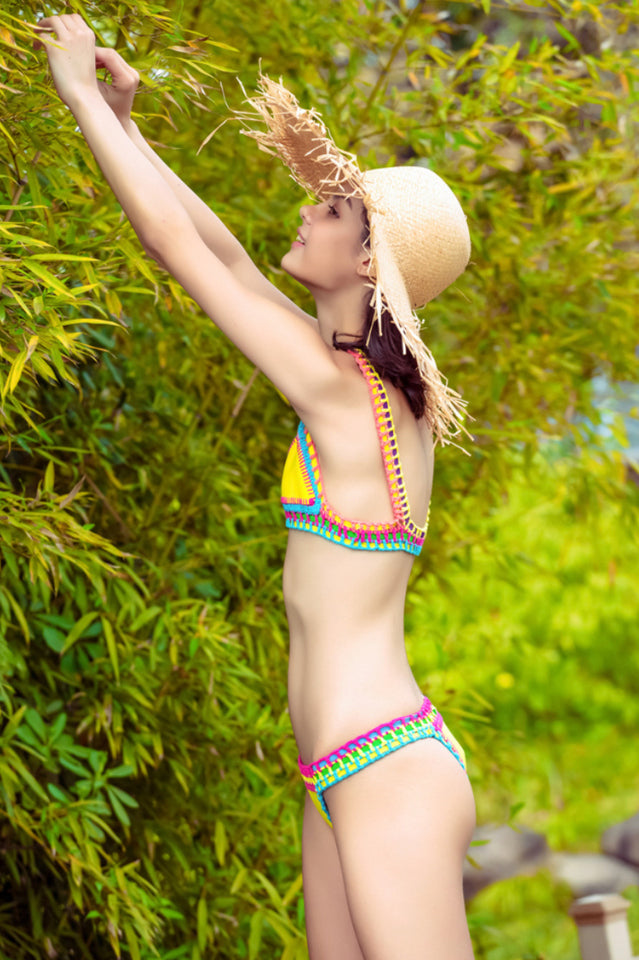 Crocheted Spaghetti Strap Bikini Set - Seldom Seen Styles