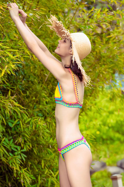 Crocheted Spaghetti Strap Bikini Set - Seldom Seen Styles