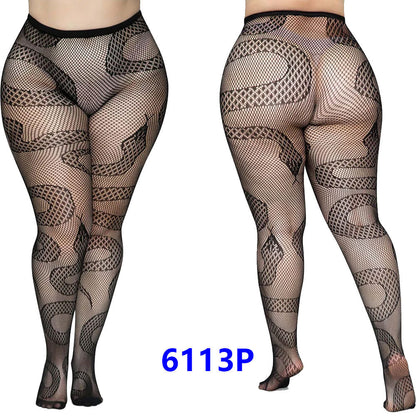 Plus Size Sexy Lingerie Women's Sexy Stockings Free off Open Files Socks Garter Jacquard Leggings7546P - Seldom Seen Styles