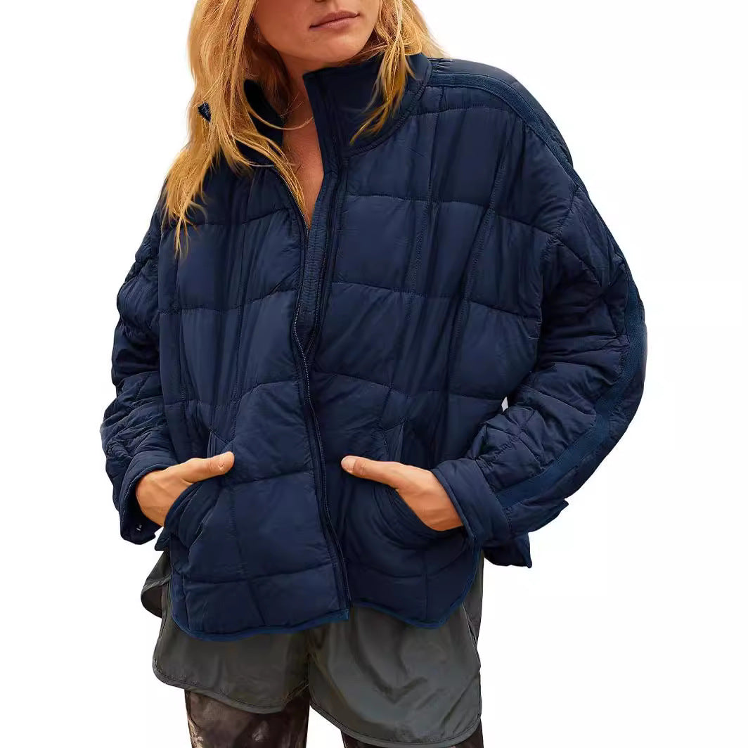 Womens Quilted Puffer Jackets Lightweight Zipper Short Padded Coat With Pockets - Seldom Seen Styles