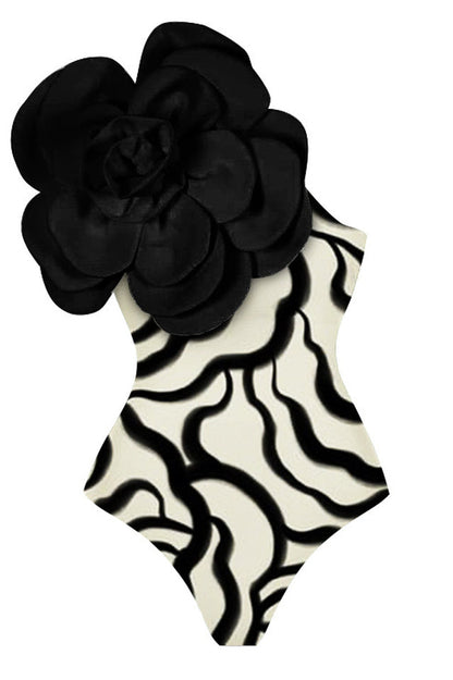 Exaggerated 3D Flower One Piece Swimsuit - Seldom Seen Styles