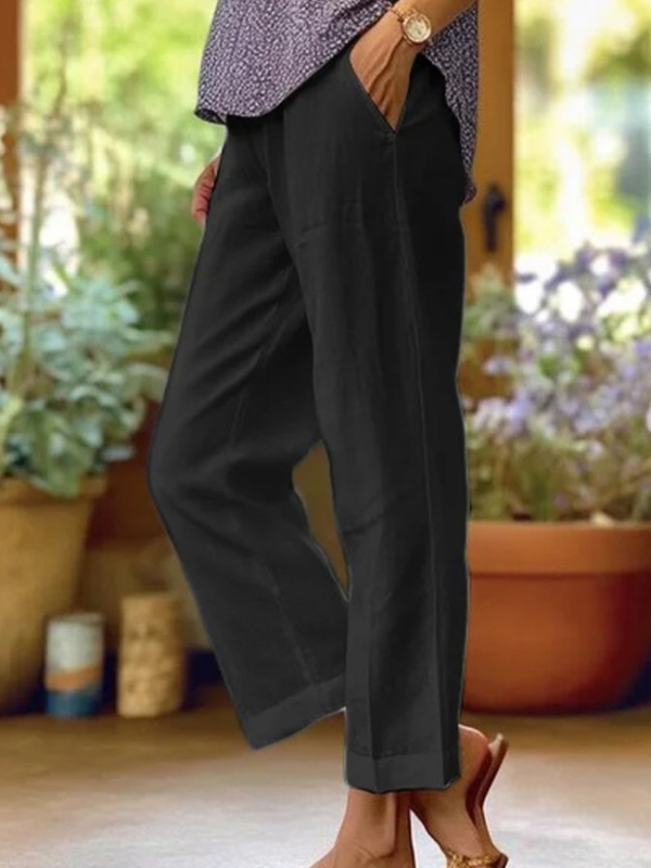 Plain Linen Cotton And Linen Loose Pants - Seldom Seen Styles