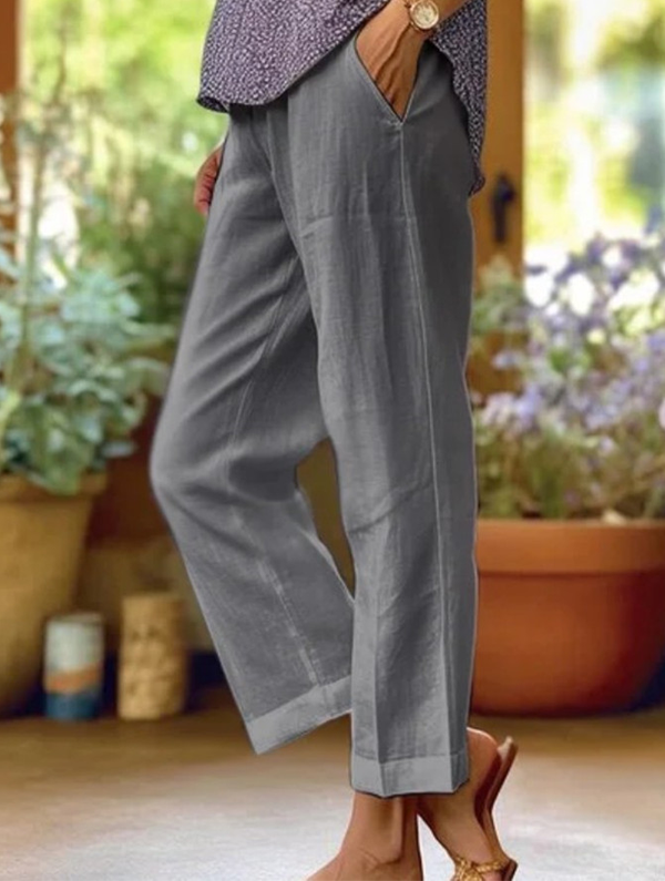 Plain Linen Cotton And Linen Loose Pants - Seldom Seen Styles