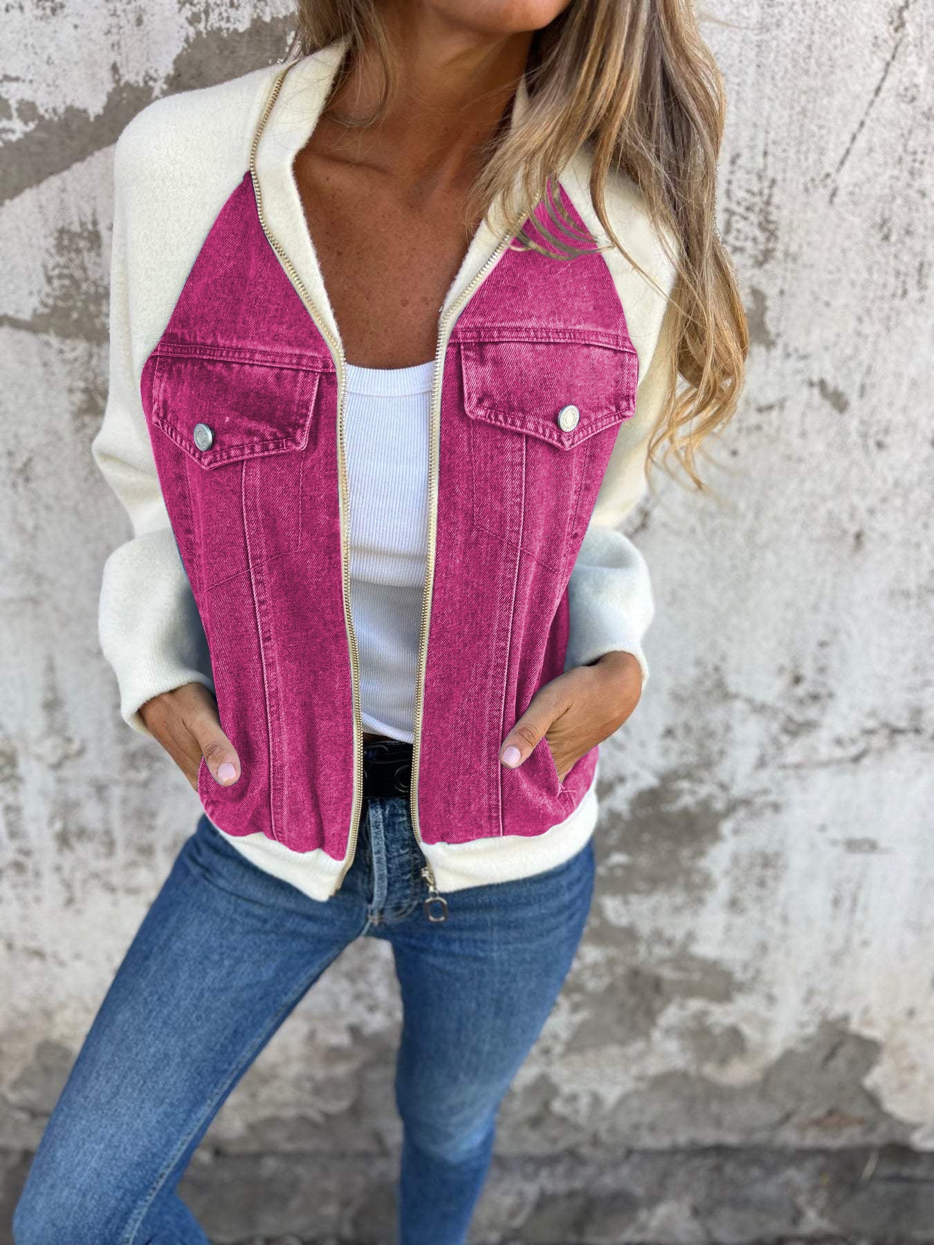 Casual V-neck Zipper Jacket - Seldom Seen Styles