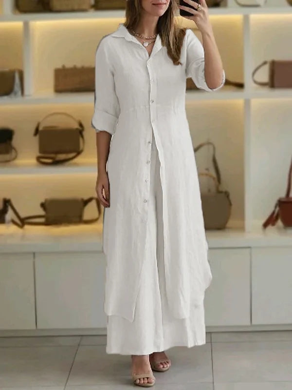 Women Casual Cotton and Linen Two-piece Set - Seldom Seen Styles