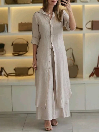 Women Casual Cotton and Linen Two-piece Set - Seldom Seen Styles
