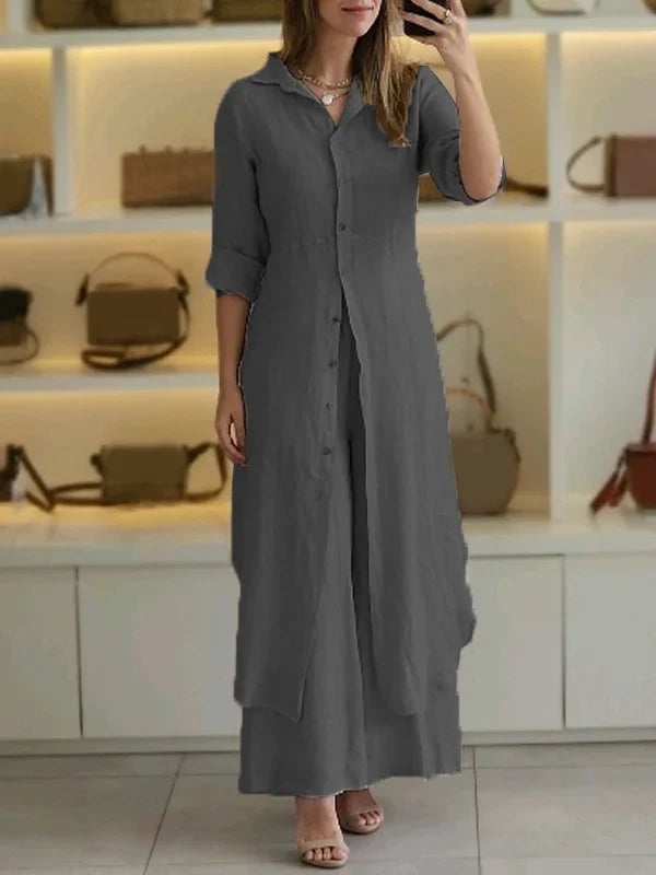 Women Casual Cotton and Linen Two-piece Set - Seldom Seen Styles