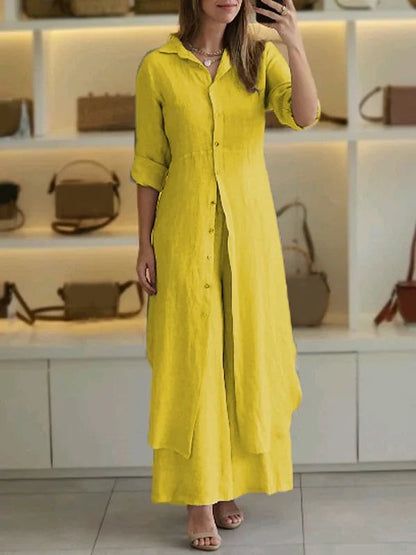 Women Casual Cotton and Linen Two-piece Set - Seldom Seen Styles