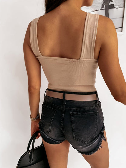 Sexy Skinny Solid Sleeveless Knit Tank - Seldom Seen Styles