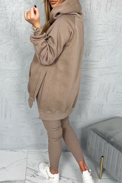 Women's Hooded Slit Casual Suit - Seldom Seen Styles