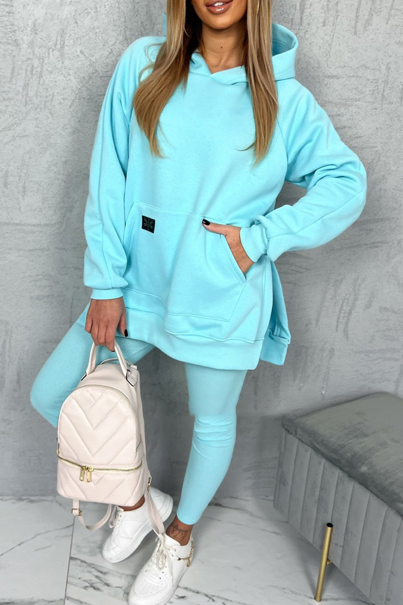 Women's Hooded Slit Casual Suit - Seldom Seen Styles