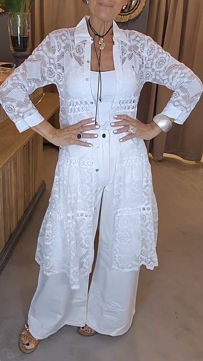 Women's Hollow Lapel Long Top - Seldom Seen Styles