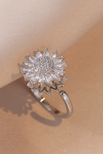 Women's Sunflower Diamond Ring Rotatable - Seldom Seen Styles