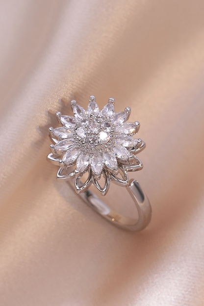 Women's Sunflower Diamond Ring Rotatable - Seldom Seen Styles