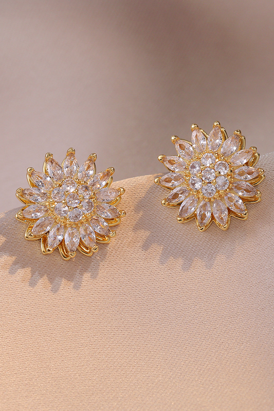 Women's Sunflower Diamond Earrings - Seldom Seen Styles