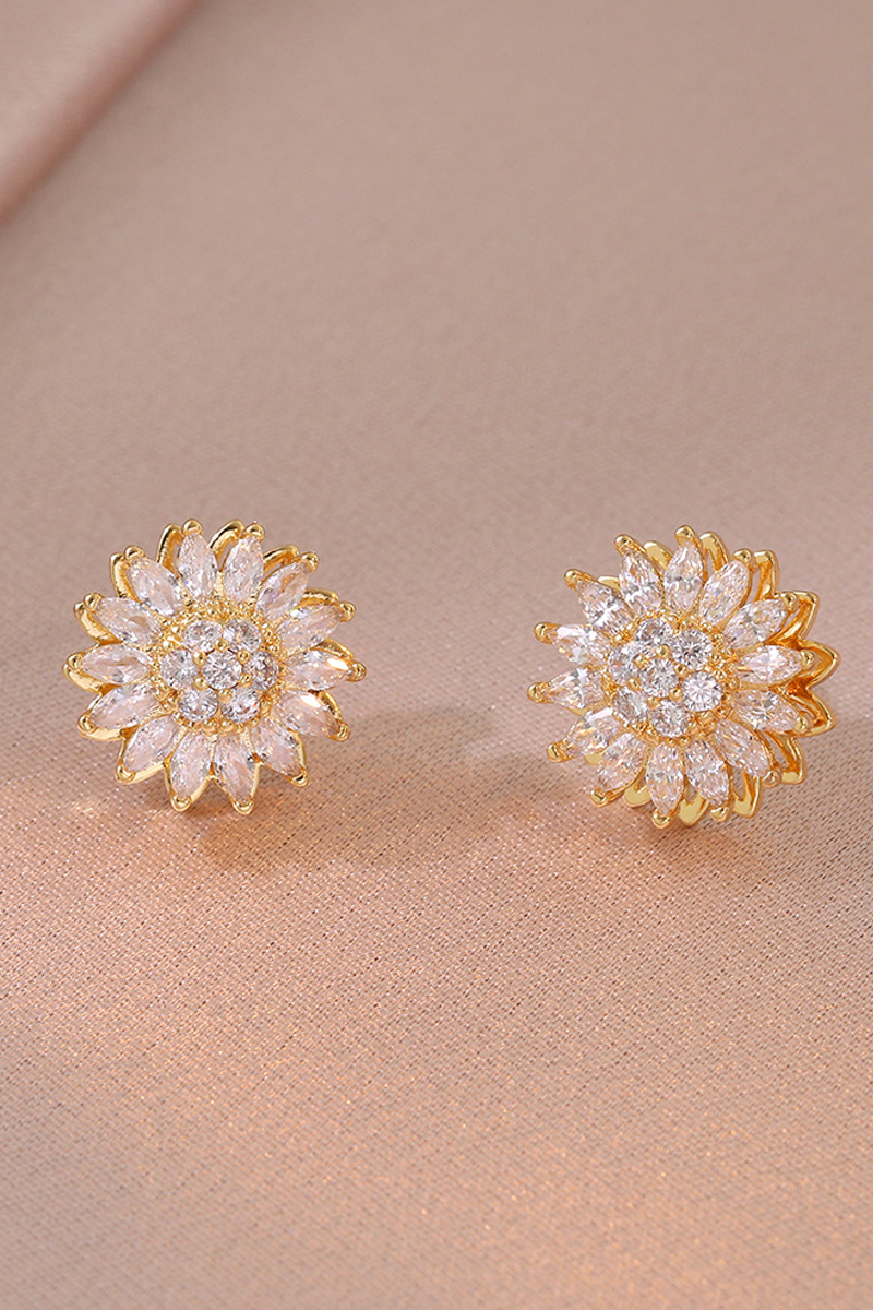 Women's Sunflower Diamond Earrings - Seldom Seen Styles