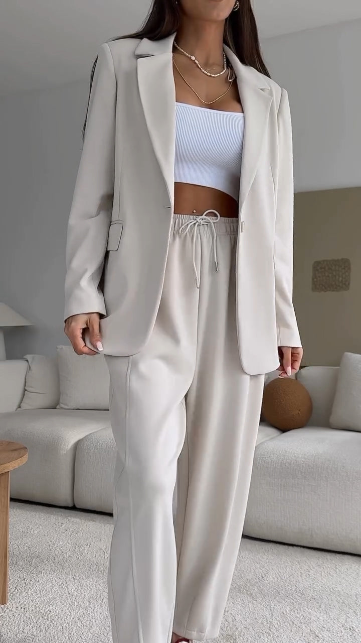 Women's Lapel Solid Color Commuter Suit - Seldom Seen Styles