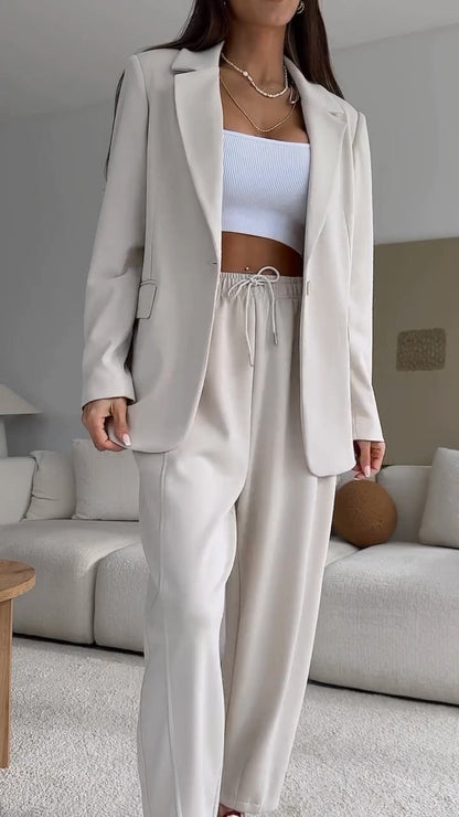 Women's Lapel Solid Color Commuter Suit - Seldom Seen Styles