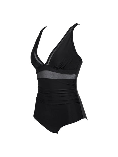 The Sculpting V-Neck Mesh Suit - Seldom Seen Styles