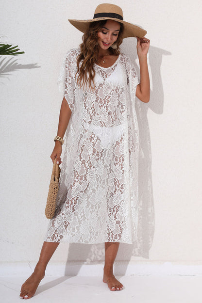 Dolman Sleeve Loose Style Lace Cover Up - Seldom Seen Styles