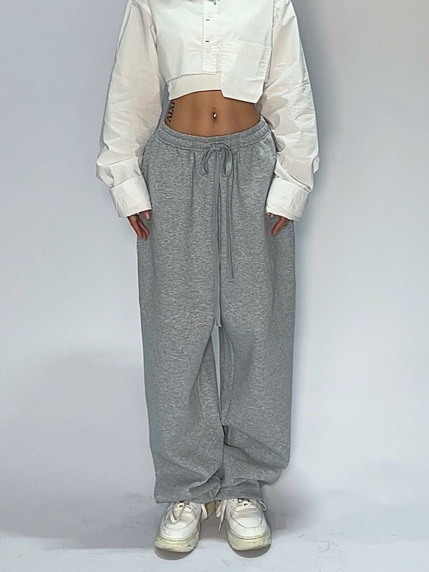 Women's Fleece Lined Sweatpants Winter Warm Wide Leg Sweat Pants Baggy Casual Pants with Pockets - Seldom Seen Styles