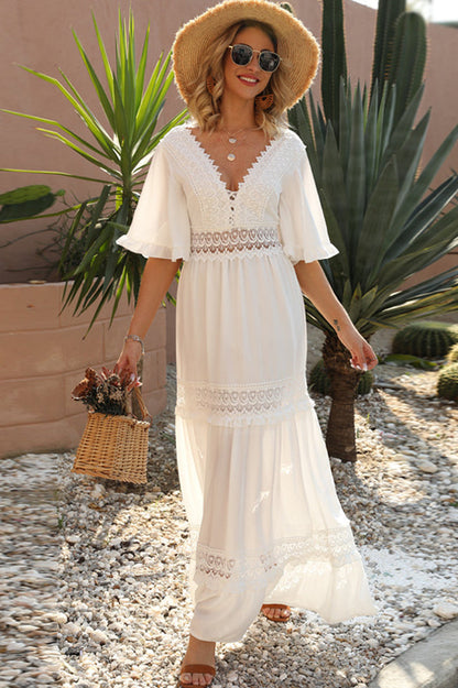 Chic White Boho Dress - Seldom Seen Styles