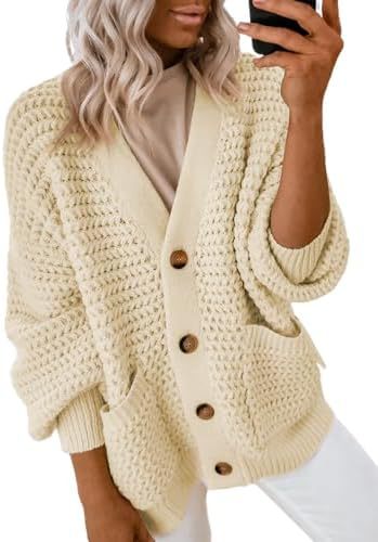 Women's 2024 Fashion Casual Open Front Long Sleeve Chunky Knit Cardigans Sweaters Outerwear Coats - Seldom Seen Styles
