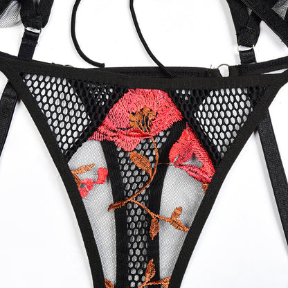 Women Sexy Lingerie Strap Lace Teddy Babydoll Sheer Bralette and Panty Set - Seldom Seen Styles