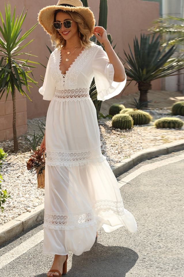 Chic White Boho Dress - Seldom Seen Styles
