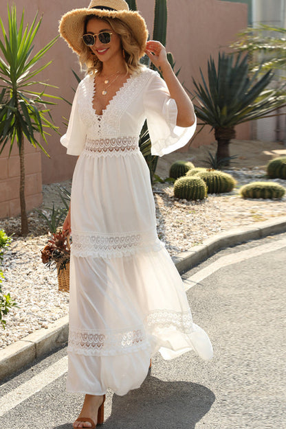 Chic White Boho Dress - Seldom Seen Styles